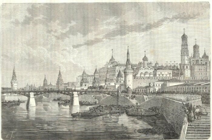 Пристань на берегу Москвы-реки, где с давних времен шла бойкая торговля заграничными товарами.