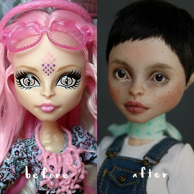 Страшно красиво: как стандартные куклы превращаются в пугающе реалистичных ангелочков и монстров