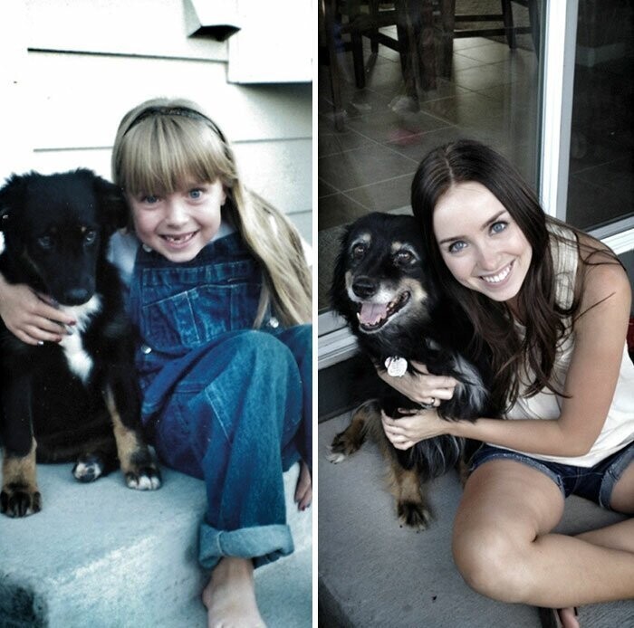 «Я и моя собака, 1998 и 2012».