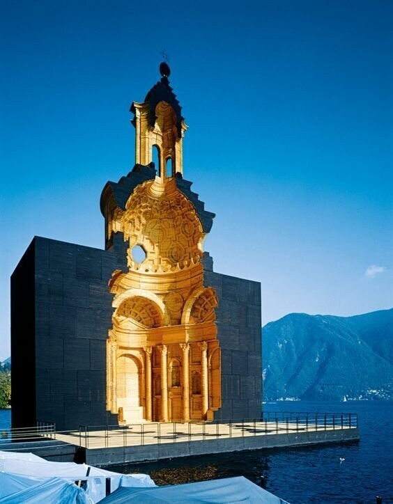 Деревянная модель церкви Сан-Карло алле Кватро Фонтане в Борромини в Риме, на берегу озера Лугано, Швейцария