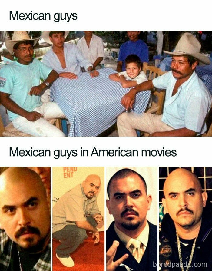 1. Обычные мексиканские парни VS Мексиканские парни в американских фильмах