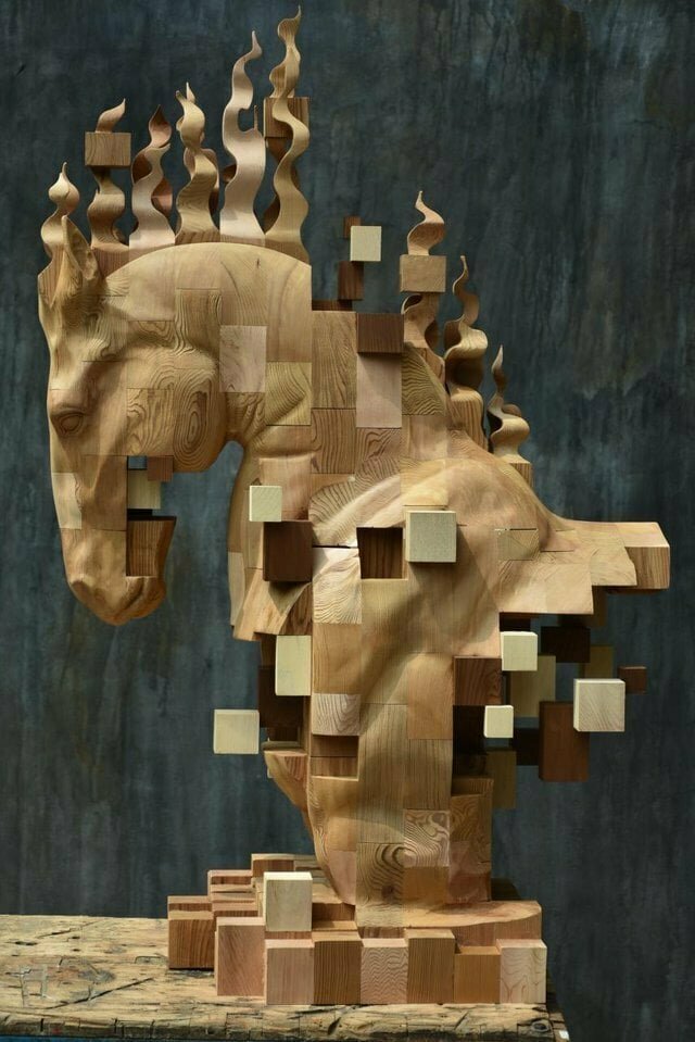 2. Пиксельный деревянный конь. Автор Хсу Тунг