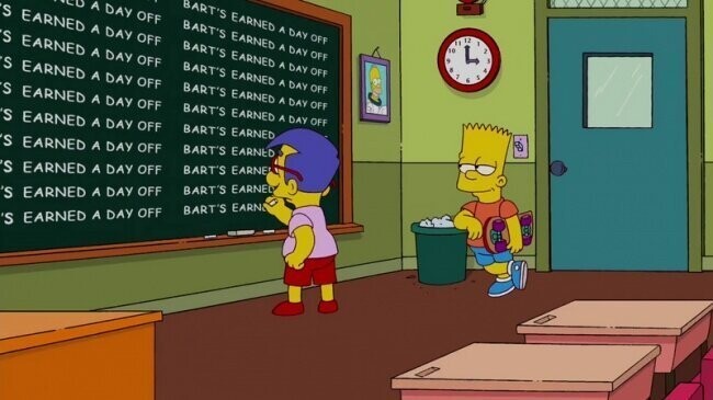 Что Барт Симпсон писал на доске