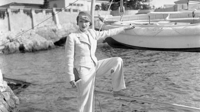 Марлен Дитрих на причале во Франции, 1932. Фото Браслина.