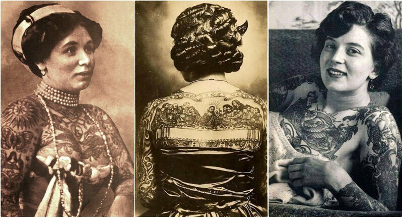 Замечательные портреты татуированных дам начала ХХ века