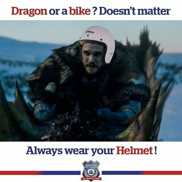 «Дракон или байк? Не имеет значения Не забывай о шлеме!»