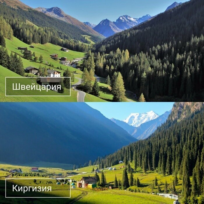 1. Швейцария и Киргизия