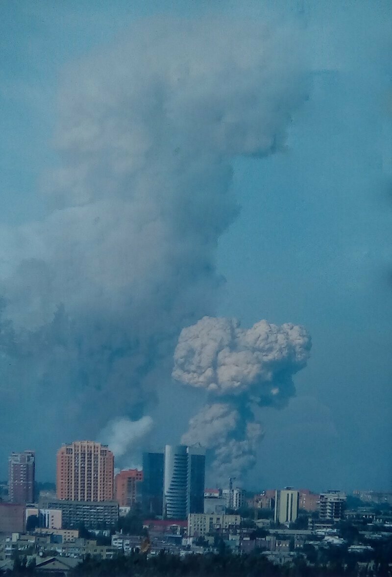 Август 2014 года. Взрыв "Точка-У" в Донецке.