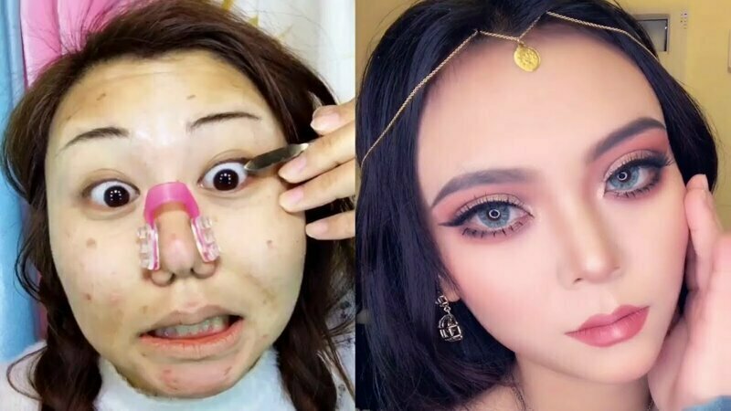 Азиатки трансформируют своё лицо при помощи макияжа и этих людей трудно узнать