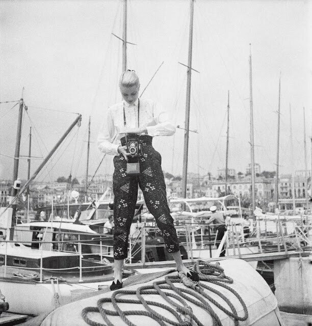 1955. Грейс Келли в Каннах во время кинофестиваля