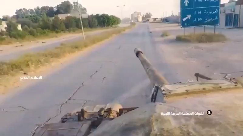 Ливийцы сняли бой на танке Т-55 от первого лица
