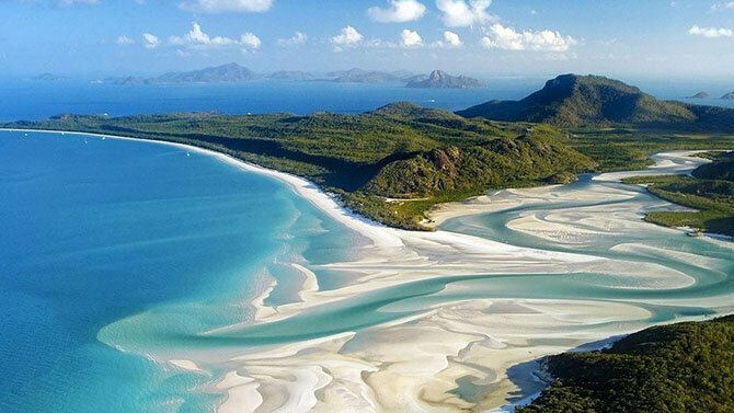 Пляж Уайтхэвен — остров Уитсанди, Австралия.