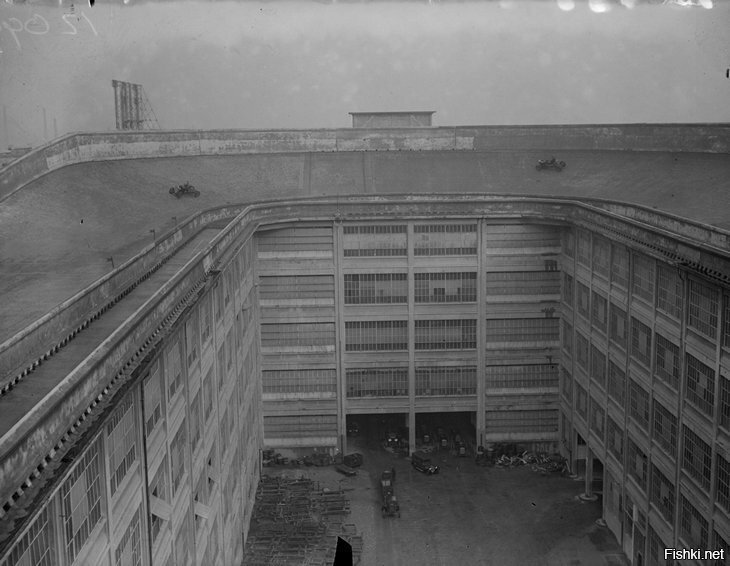 Испытание машин на крыше завода Fiat, 1929 год