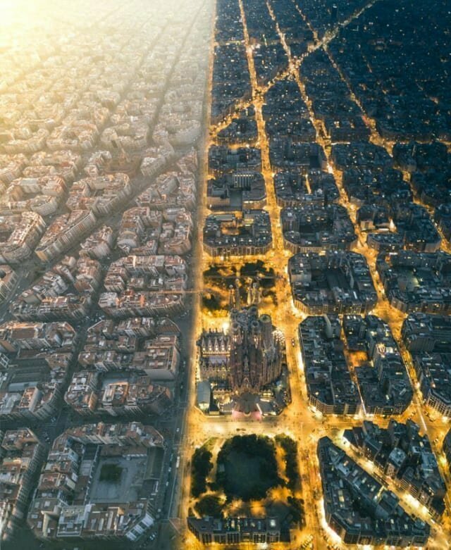 Барселона днём ​​и ночью