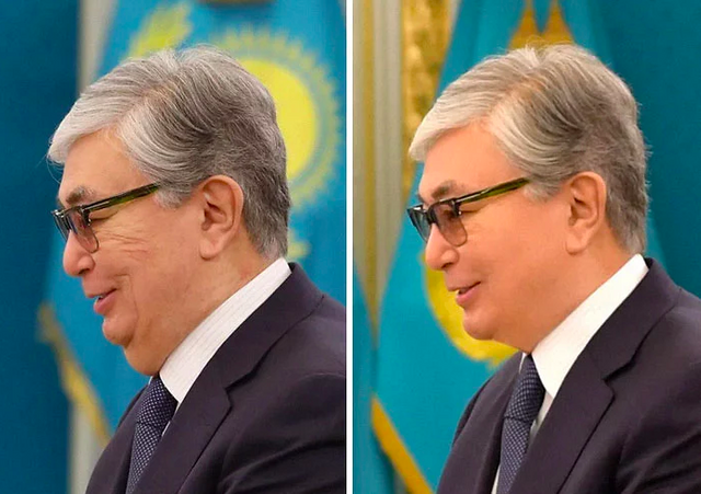 4. Нового лидера Казахстана фотошопят для местных СМИ, весь остальной мир видит реальные кадры