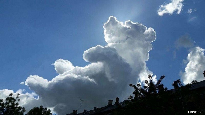 Огромное облако в виде улыбающегося Винни-Пуха наблюдали в Англии во время де...