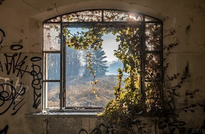 9. Живописное окно в заброшенном доме, Италия
