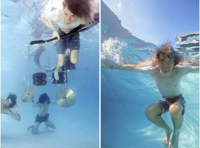 Закулисные фотографии группы Nirvana, снимающей обложку для альбома «Nevermind», 1991