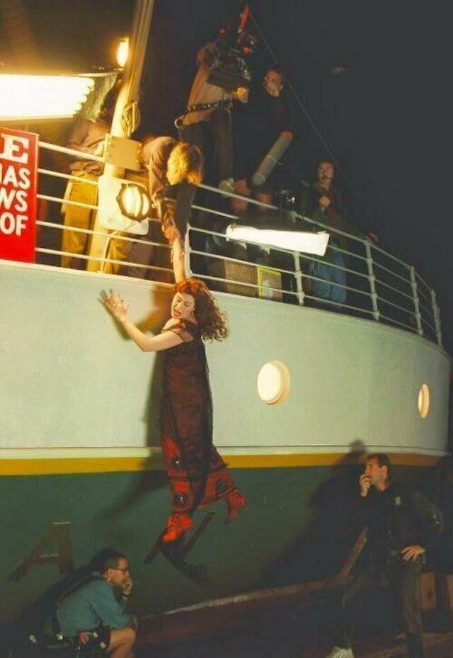 Фото со съёмок фильма "Титаник", 1996 год