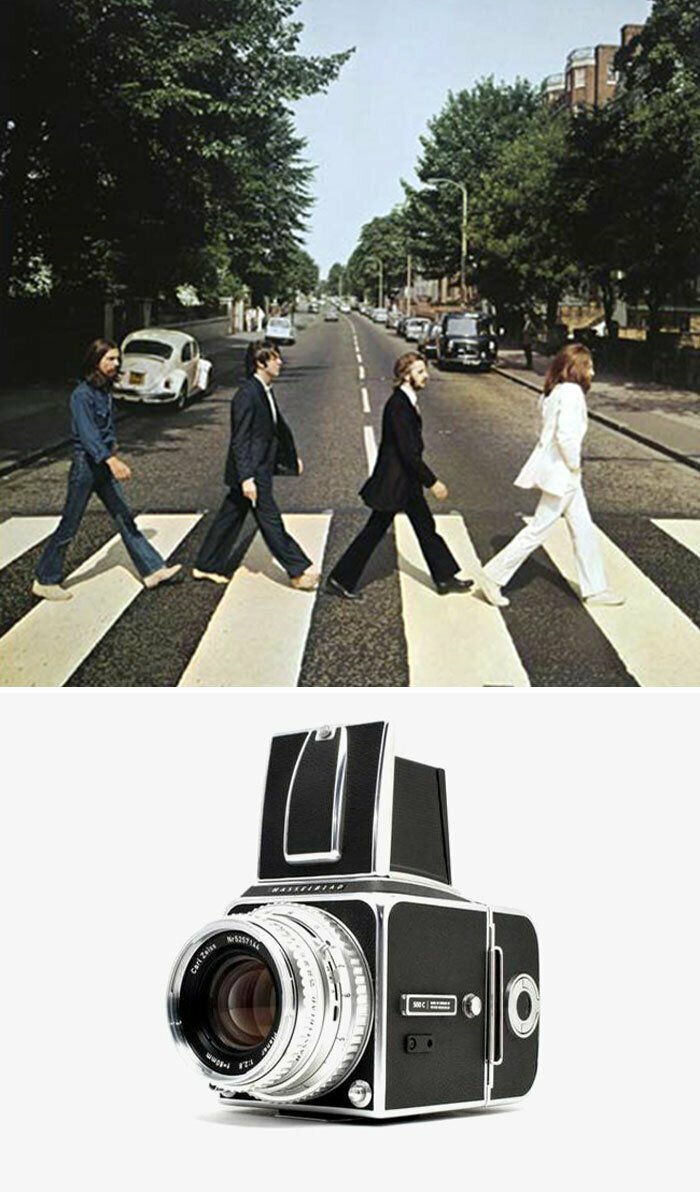 10. Обложка альбома The Beatles "Abbey Road", Иан Макмиллан, 1969 год. Камера Hasselblad