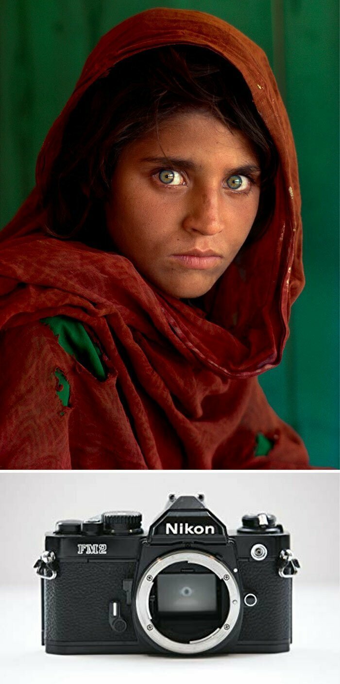 5. "Афганская девушка", Стив МакКарри, 1984 год. Камера Nikon Fm2