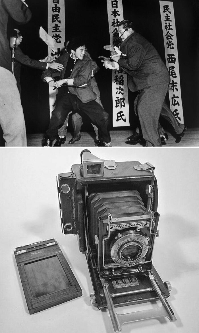 17. "Резня в Токио", Ясуси Нагао, 1960 год. Камера Speed Graphic