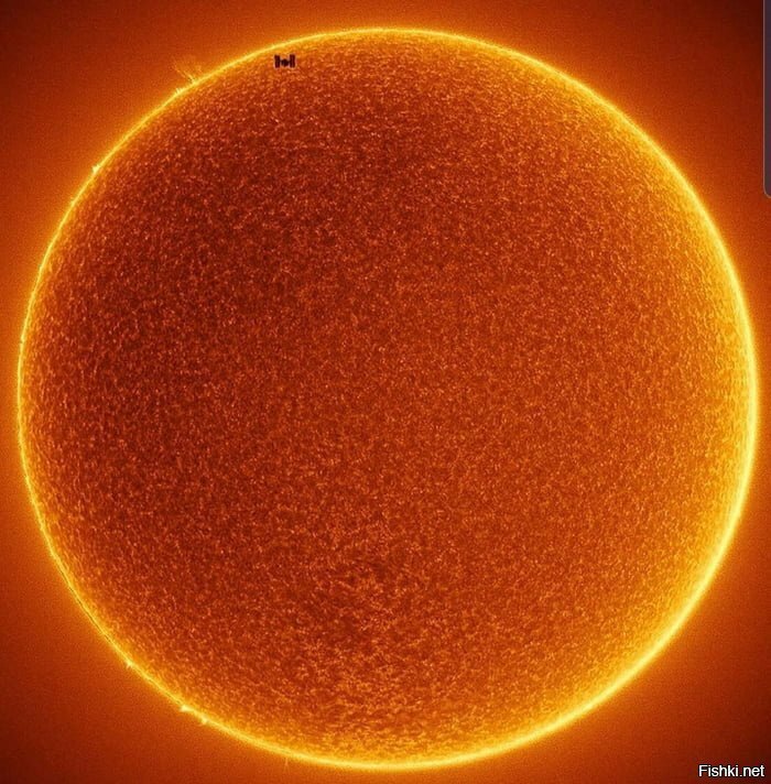 МКС на фоне солнечного диска