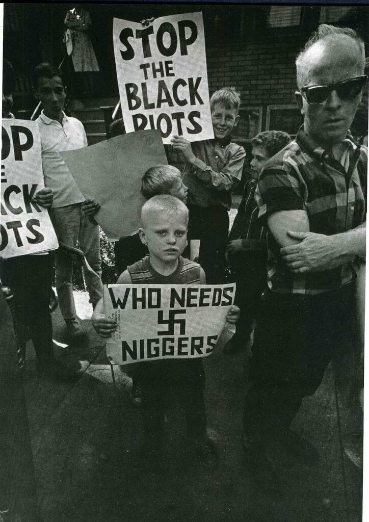 Мальчик с плакатом: "Кому нужны ниггеры". США, 1959 год.