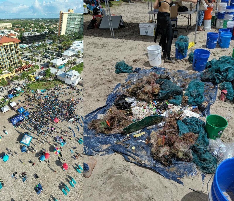 15 июня во Флориде 633 аквалангиста достали из воды более 9 тысяч фрагментов мусора. Это была крупнейшая акция по очистке морского дна: