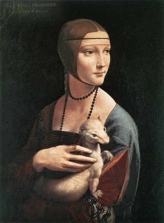 2. Чечилия Галлерани — Леонардо да Винчи, «Дама с горностаем», 1489-1490 гг.