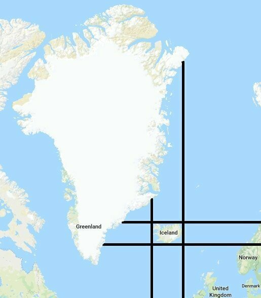 17. А вот Гренландия умудрилась расположиться севернее, западнее, восточнее и южнее Исландии