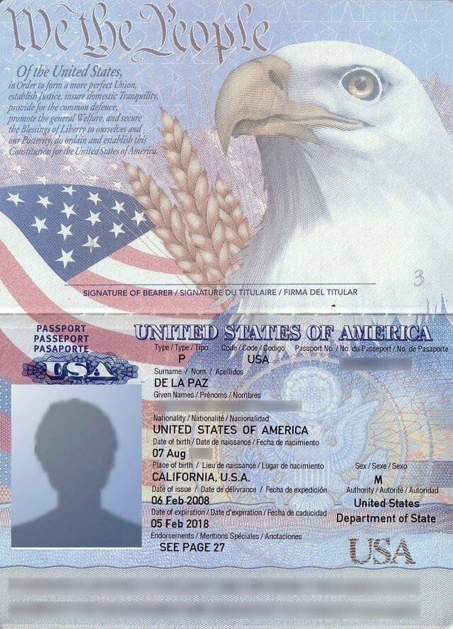 6. Паспорт США