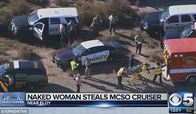 Голая женщина угнала полицейскую машину в Америке