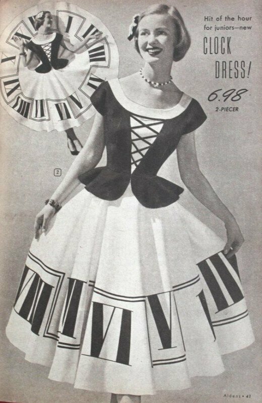 Платье-часы, 1950-е.