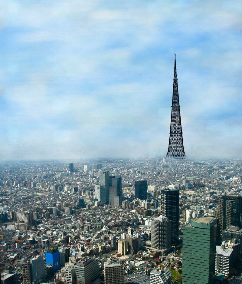 Башня Никитина - Травуша, спроектированная советскими архитекторами для Японии