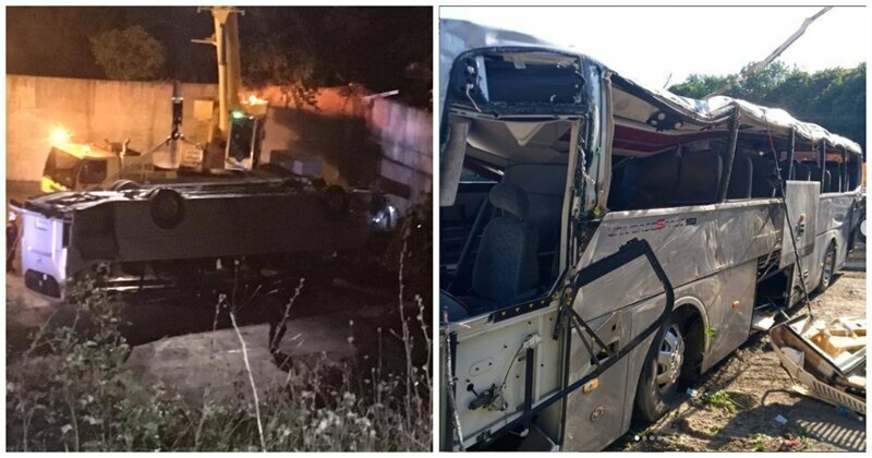 Под Новороссийском экскурсионный автобус упал с обрыва, погибли люди