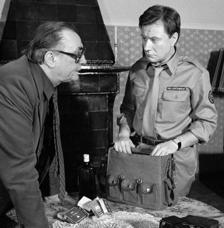 Евгений Матвеев и Андрей Миронов на съемках фильма «Победа». 1984