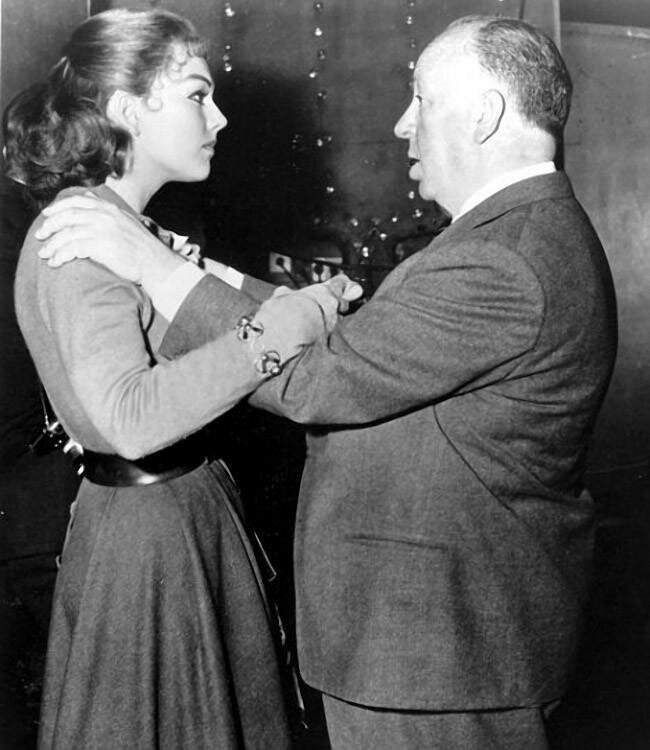 С Ким Новак на съемках фильма «Головокружение», 1958 год.