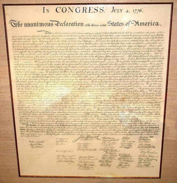 9. Копия Декларации Независимости США