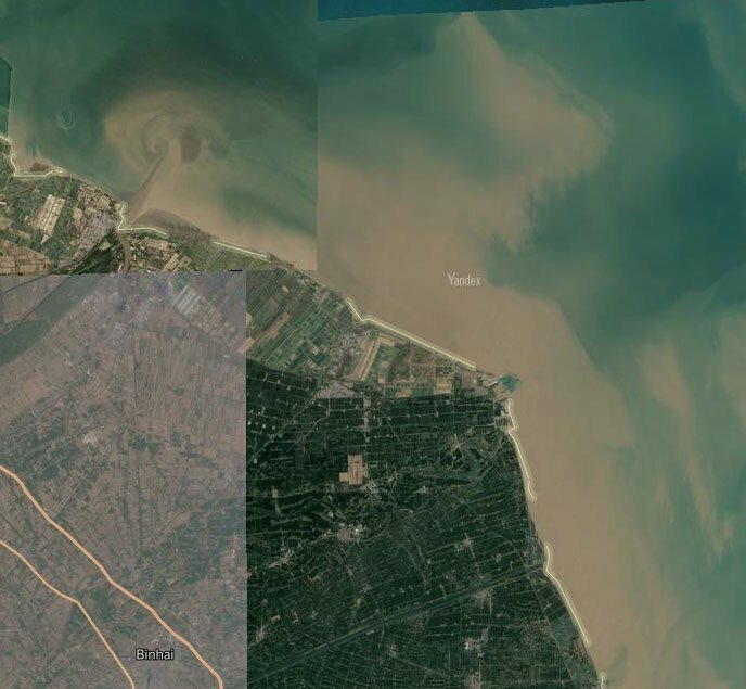 Фрагмент космоснимка побережья Китая