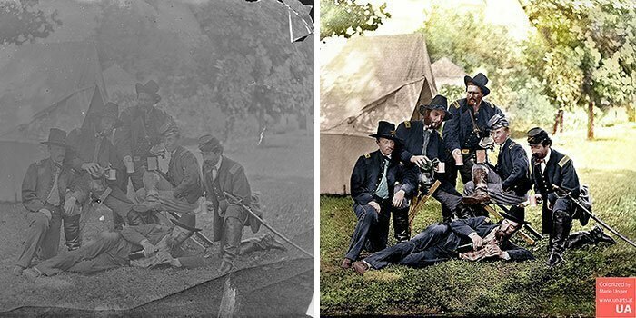 Офицеры 3-й и 4-й Пенсильванской кавалерии во времена гражданской войны, 1862 год