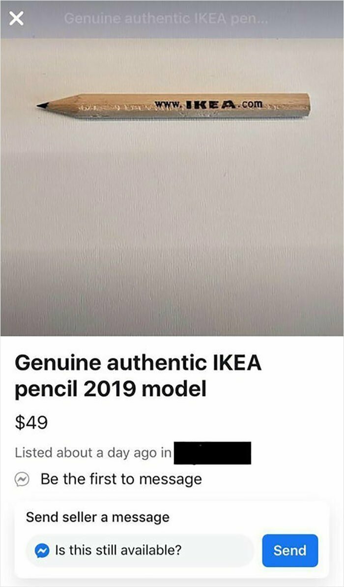 28. Подлинный карандаш IKEA, модель 2019 года за 49 долларов