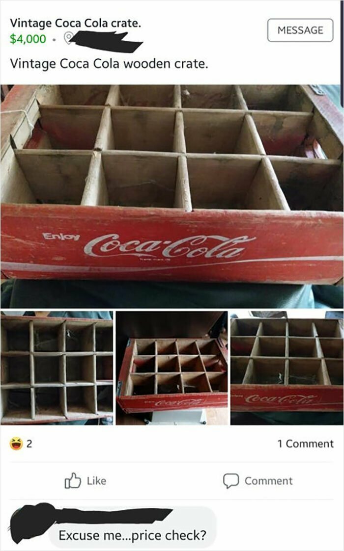 10. "Винтажный деревянный ящик от бутылок Coca Cola"