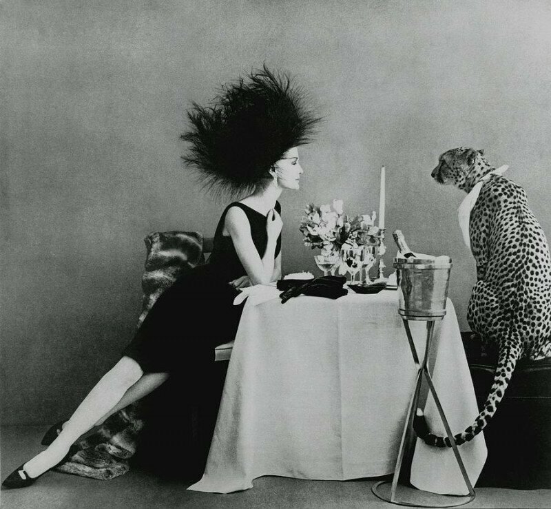 Обед с гепардом, Vogue, 1960.