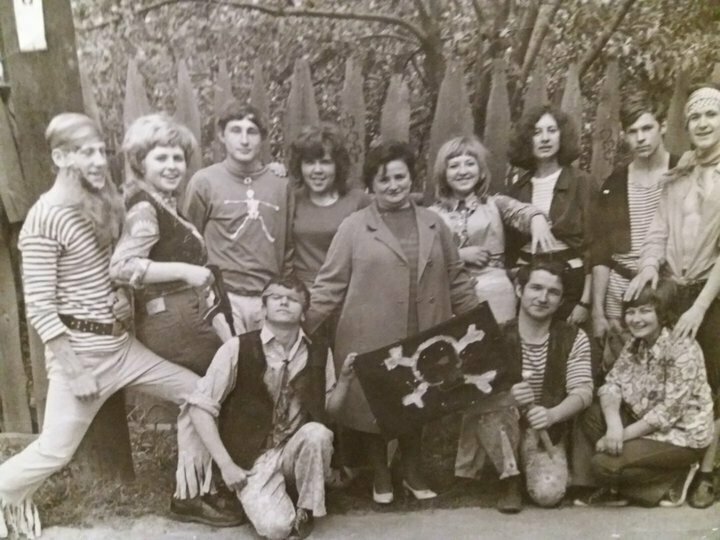 Команда участников конкурса от средней школы № 25 города Гомеля «Пираты», начало 1970-х годов. Фото: архив Юрия Глушакова