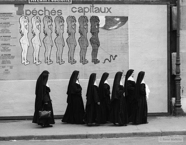 Легкий юмор в уличных фотографиях Франции прошлого века