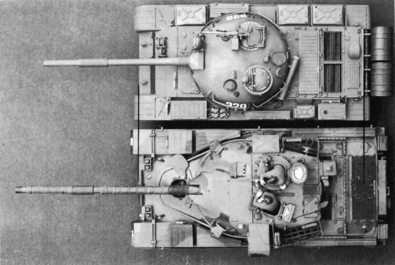 Сравнение размеров танков Чифтен и Т-62. 1960-е