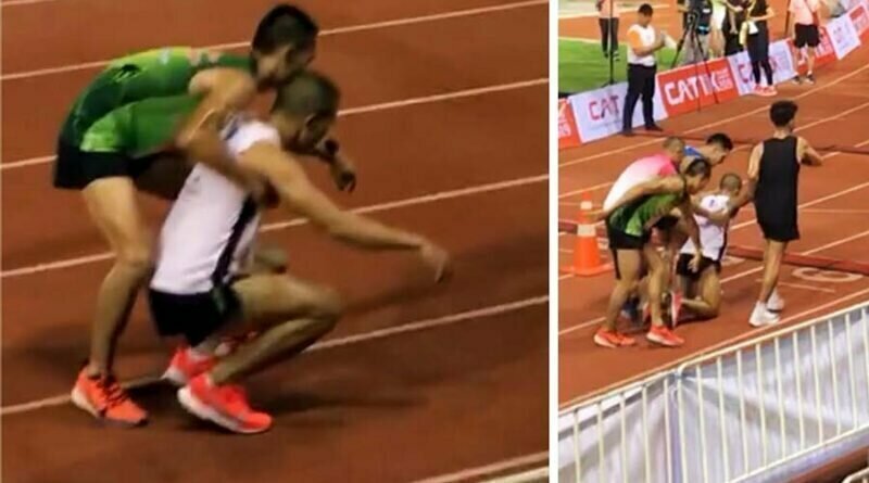 В Таиланде обессиленному спортсмену помогли пересечь финишную черту его соперники