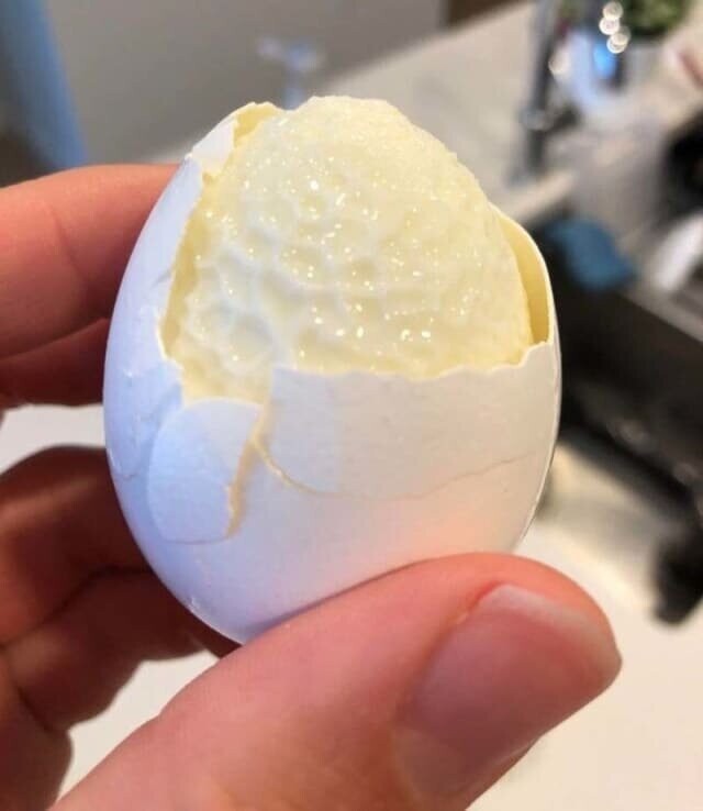 Внутри яйца обнаружен мячик для гольфа