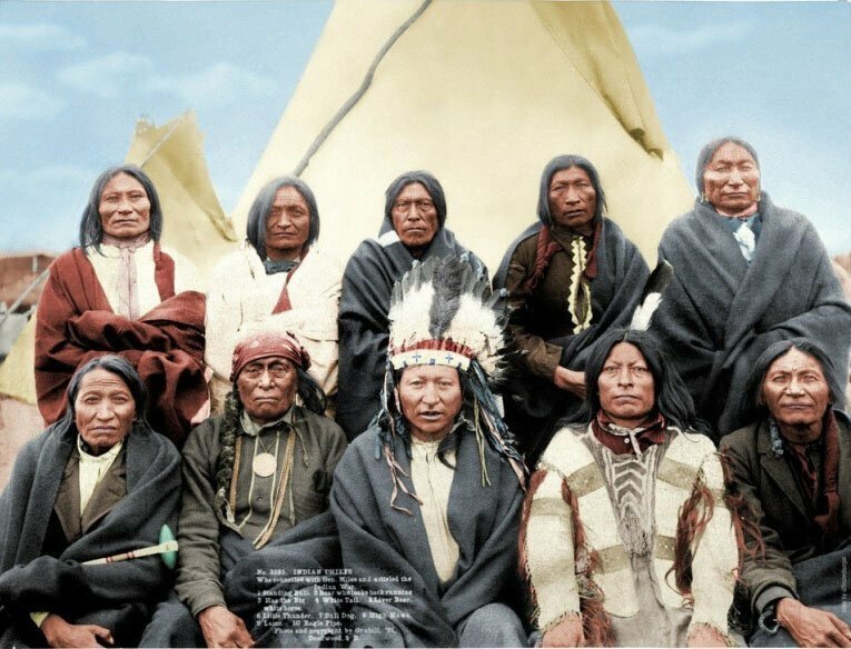 Вожди индейских племён Южной Дакоты, 1880 год.